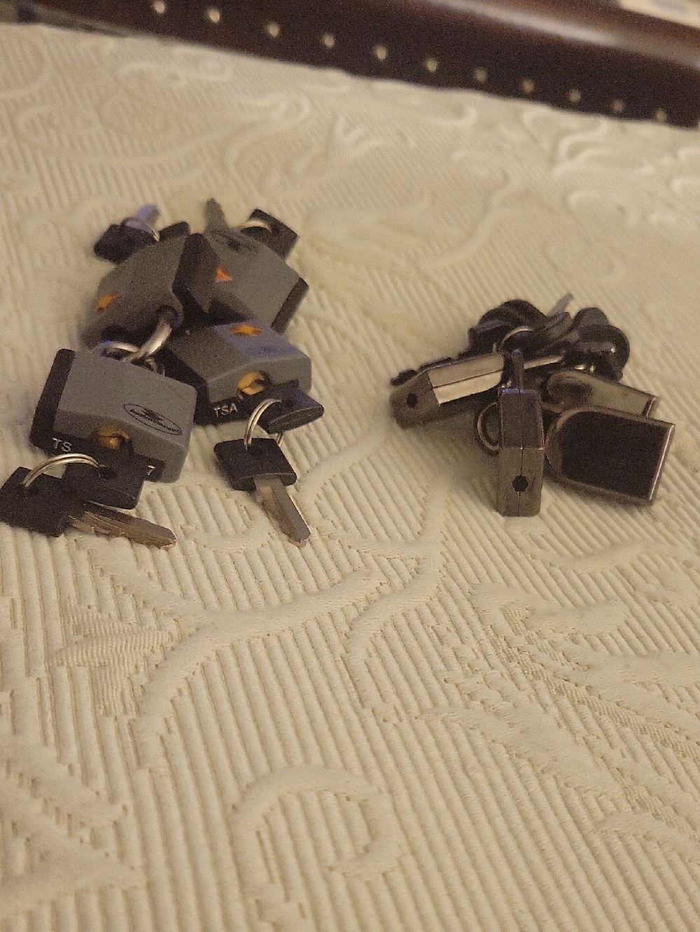 (8-Set) of Small Luggage Locks With Keys. & Two Name Tags.